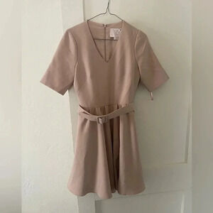 GAL MEETS GLAM blush fit and flare mini dress with short sleeves size 2